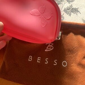 Besso Pink Wristlet (removable) Cosmetic Pouch Vintage
